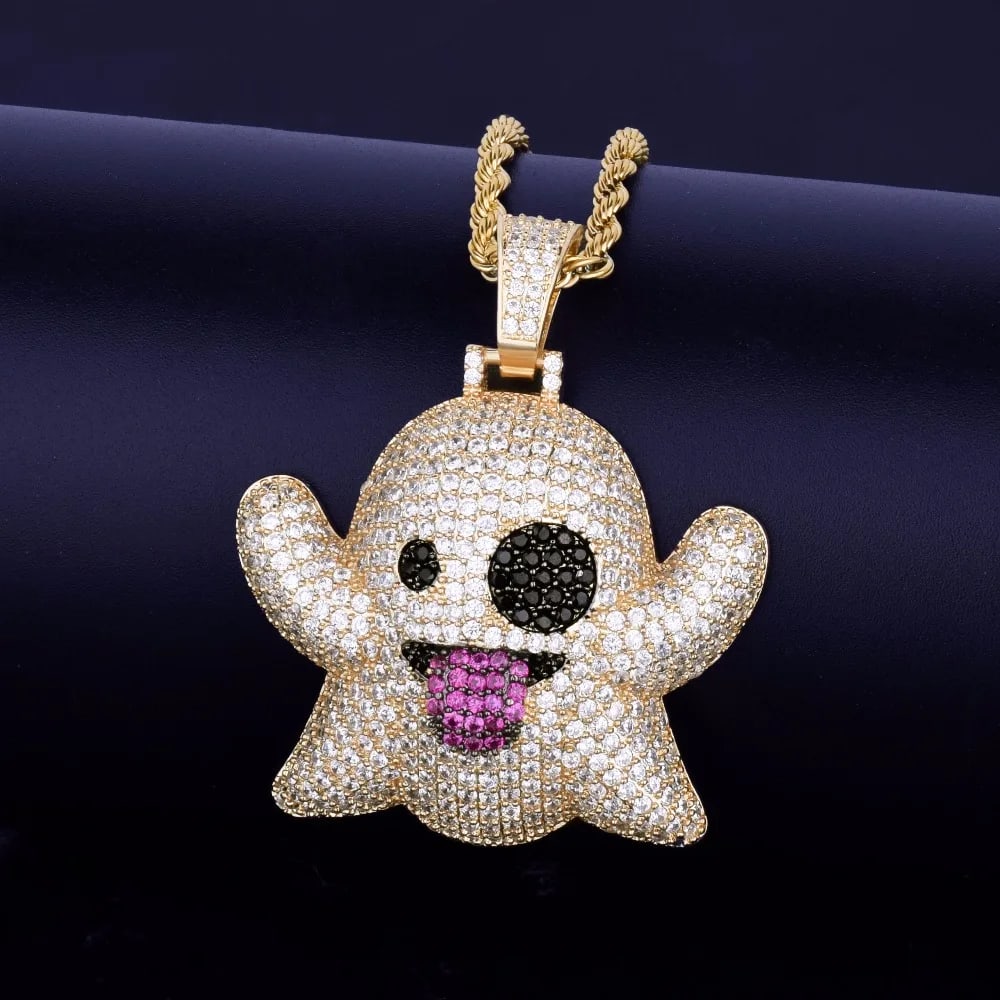 Emoji Ghost Men Necklace With Pendant